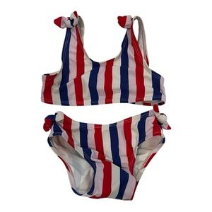 Kids Striped Swim Set - Red, Blue, and White -Size 5 -4th of july